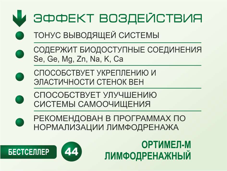 ОРТИМЕЛ-М № 44 Лимфодренажная фитокомпозиция. 50 мл